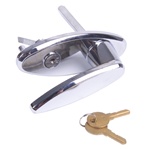 Garage door keyed locking lever handle only
